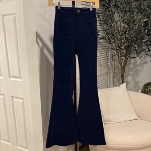 Show Me Your MuMu Farrah Trouser Flare ~ Stretch Corduroy Navy